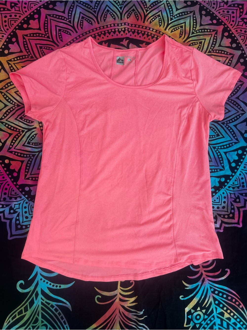 RBX Neon Pink Scoop Neck Short Sleeve Active Tee